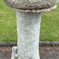 Vintage Reconstuted stone birdbath with otter decoration c1940