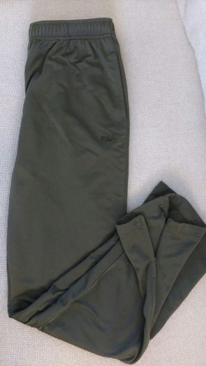 Men khaki FILA tracksuit bottoms, like New, size S