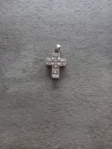 Cubic zirconia silver cross