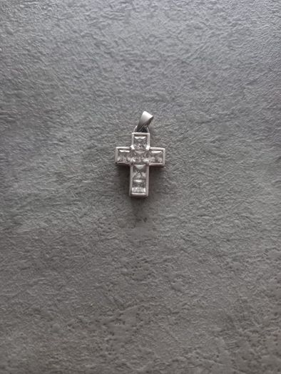 Cubic zirconia silver cross