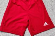 Red Adidas Football Shorts Size 9-10 years