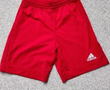 Red Adidas Football Shorts Size 9-10 years