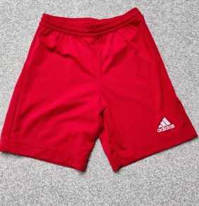 Red Adidas Football Shorts Size 9-10 years