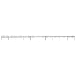 Garden Fence with Spear Top Steel 17x0.6 m Black