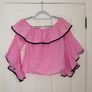 Zara Basics Off-Shoulder Ruffle Top in Pink - size small Image 3