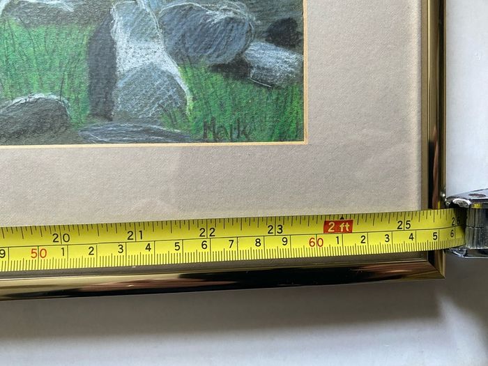 Title: Vintage Framed Pastel Drawing Poulnabrone 1984Dolmen, Co. Clare (Signed 'Mark',