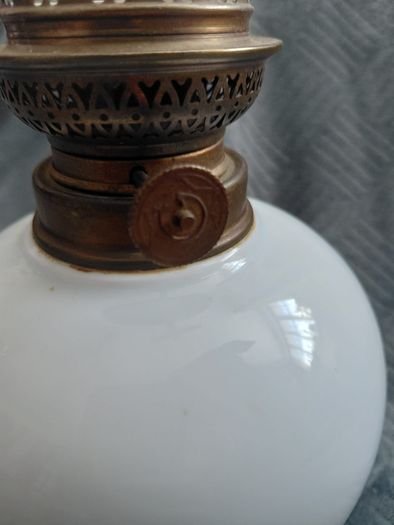 Antique French Limoges porcelain oil lamp