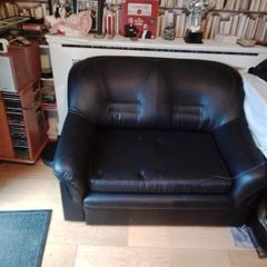 Small couch, single bed