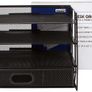 Mesh Office Organizer for Desk  Desk Organizer with 4 Tiers and Sliding Drawer for Storing Office Supplies, Files, Folders, Pens, Pencils. Black Desktop Organizers for Home or Office Storage (4 Tier) Image 3