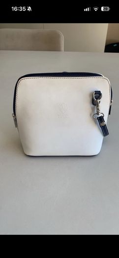 small white leather bag