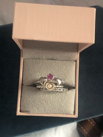 Sterling silver HHN designer pearl ring