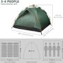 Hydraulic Dome Tent Canopy for Camping Automatic Waterproof Tents 3-4 Person Canopy Easy to Set up and package (FREE POSTAGE) Image 2