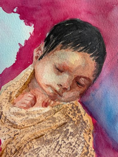 Original Watercolour Baby