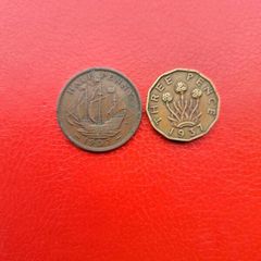 1937 British Halfpenny and Threepence