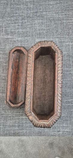Vintage dragon motif carved wooden box