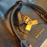 Michael Kors Nouveau Hamilton Medium Zip Satchel Crossbody Navy Faux leather Image 6