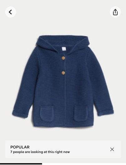 M&S Blue Cardigan 6-9 months
