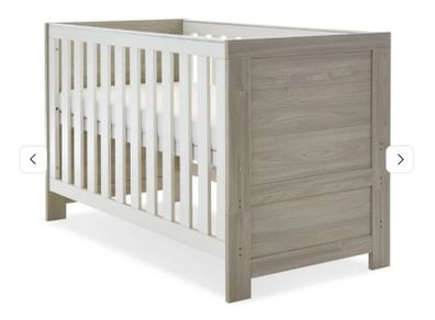Obaby Nika Cot Bed, Baby Elegance Mattress, KEA Bed Rail