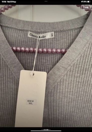 jumper Bnwt grey vneck long sleeve grey drawstring detail jumper m/l