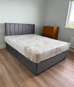 Double Bed And Mattress With Headboard