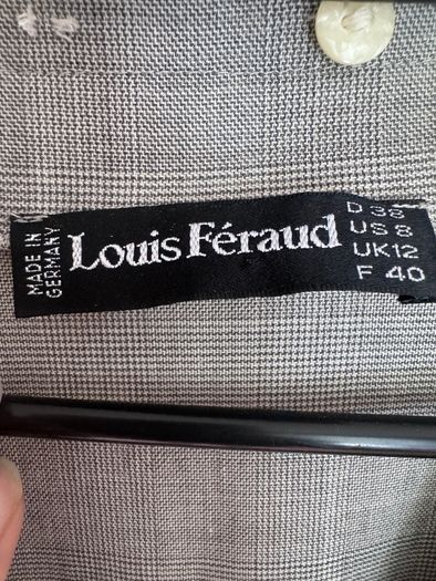 Vintage Louis Feraud Pure New Wool Wrap Dress UK 12 Grey