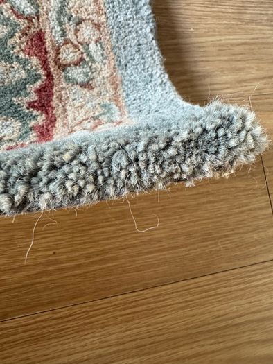 Large 100% Wool Rug (165x235cm) - Traditional Agra Twist - Sage & Terracotta