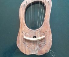 Vintage 10 String Rosewood Lyre Harp