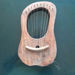 Vintage 10 String Rosewood Lyre Harp