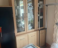 Light Beech Display China Cabinet with Internal LED Lights, Like New Condition