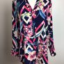 Marks and spencer navy blue bold floral shirt blouse size 14 price includes postage Image 2