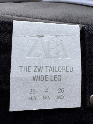 Zara ZW The Tailored Wide Leg Jeans Black