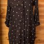 Hobbs dress knee length navy and white dots long sleeve size 8 Image 2