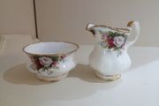 Sugar Bowl &amp; Milk Jug Royal Albert " Celebration" Bone China