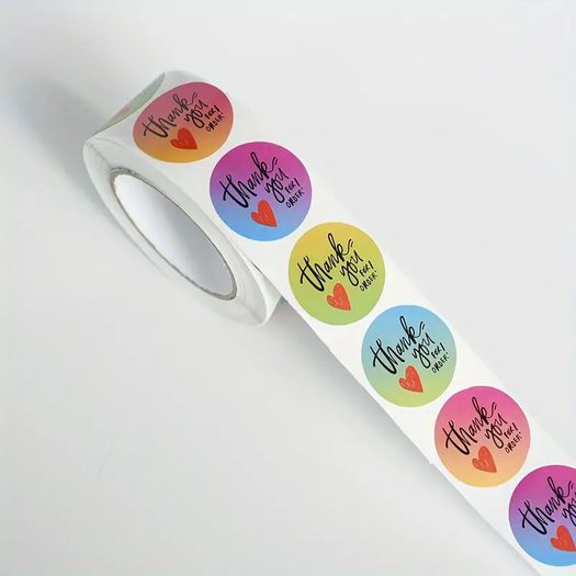 THANK YOU Stickers Roll of 500 / 1 Inch / NEW