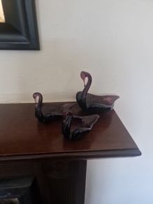 glass swans
