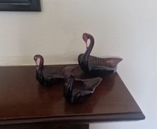 glass swans