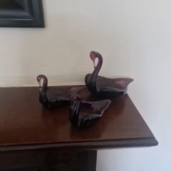 glass swans