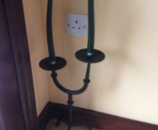 Beautiful Cast Iron Candle Holder with 2 new candles