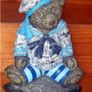 Vintage 12" Cast Iron Sailor Bear Doorstop Image 8