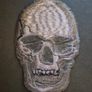 Embroidered skull, cloth patch. Image 2