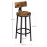 _Set of 2 bar stools, kitchen chairs with sturdy metal frame Image 3