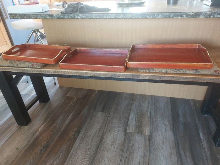 Trays x3 ideal for outdoor bar or bbq etc