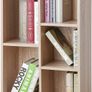 _bookshelf, standing shelf, with 5 compartments, for living room, study, children's room, office, as a room divider, 50 x 24 x 80 cm, oak-colored Image 4