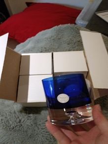 Block Crystal Blue, vase and 4 small ones