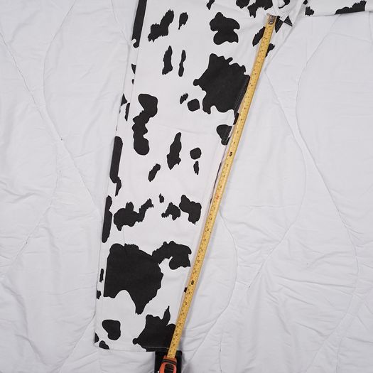 Boohoo Man White Black Cow Print Graphic Straight Leg Denim Jeans W32/L31