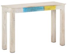 Console Table White 115x35x77 cm Rough Mango Wood