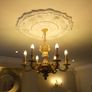 Impressive Solid Brass 6 Arm Chandelier with Matching Wall Lights Complete Set Image 3