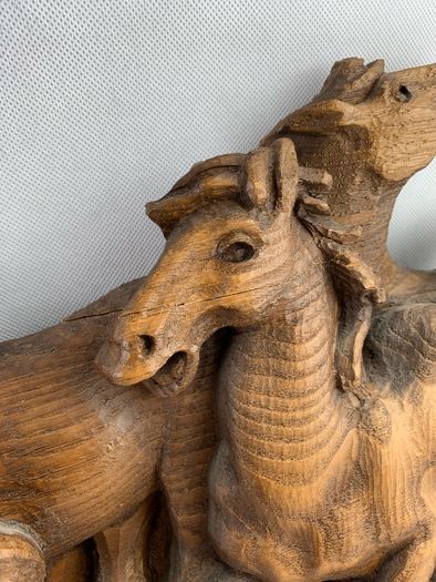 Large Vintage wooden horse sculpture