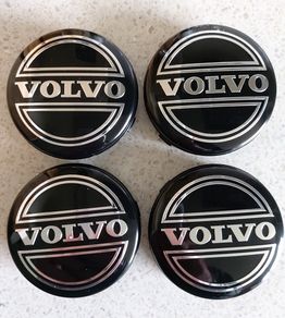 4 x Volvo Centre Caps (All Black) FREE POST