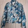 Bird print blue bomber jacket Image 2